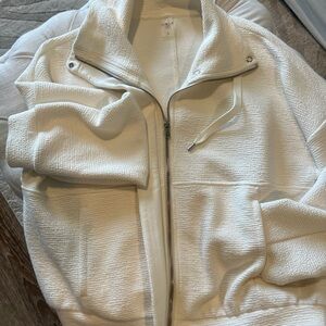Cozy White CALIA Zip-Up Jacket